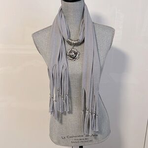 Pendant Jewelry Scarf Faux Cashmere